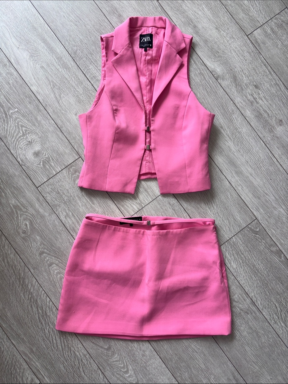 ZARA Bright Pink top and skirt set